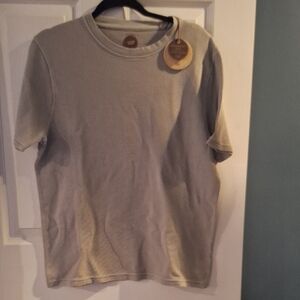 NWT Common People  OTTOMON GD TEE Ribbed Crew Neck T-Shirt Taupe Small